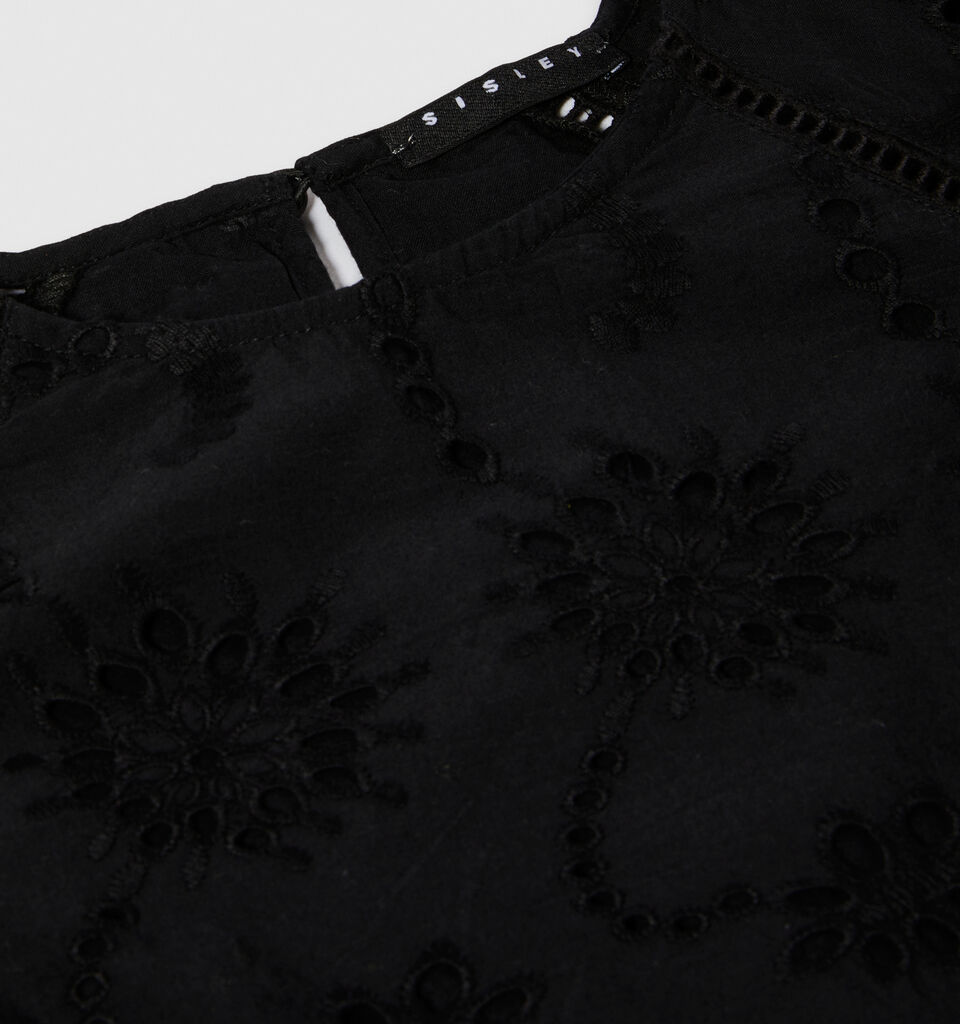 Embroidered top - girls' shirts and blouses - Black | Sisley Young image number 3